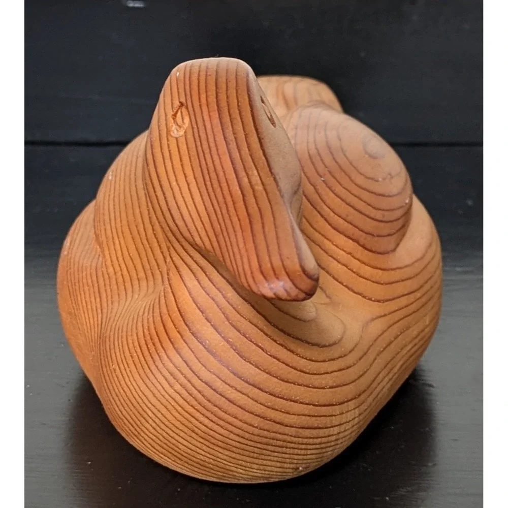 Hand-Carved Solid Wood Duck Decoy Natural Finish 11‎ 1/2